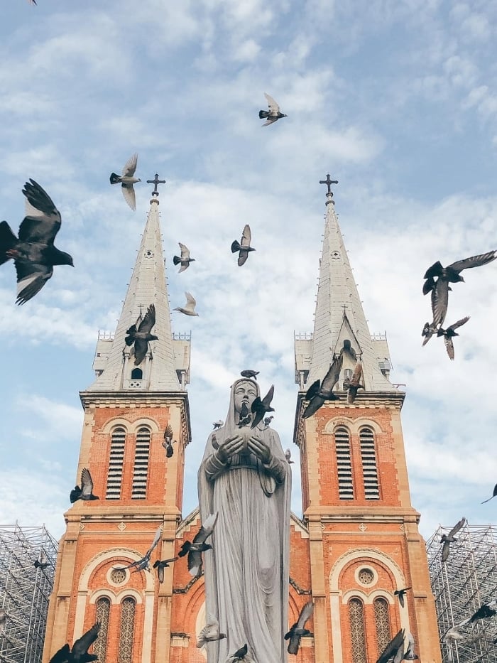 The dedicated statue of Virgin Mary - A symbol of peace in Duc Ba Church